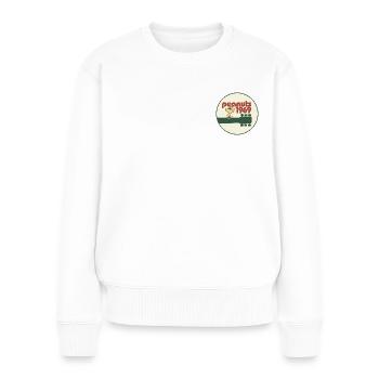 Peanuts Woodstock Gitarre 1969 Musik - Frauen Premium Bio Pullover - Weiß - Vorne - Julia (174cm)