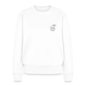 Orange heureuse - Pull Premium bio Femme - blanc - Devant - Julia (174cm)