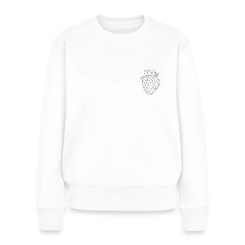 Fraise heureuse - Pull Premium bio Femme - blanc - Devant - Julia (174cm)