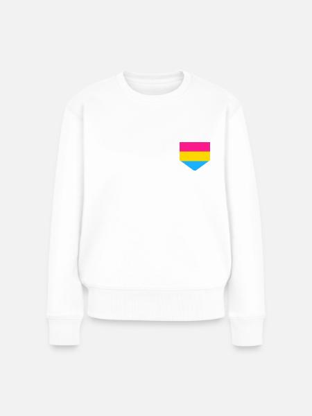 Pansexuell Brusttasche - Frauen Premium Bio Pullover - Weiß