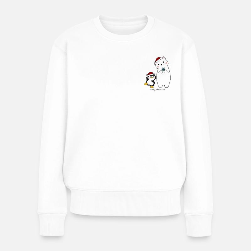 Two christmas friends - Frauen Premium Bio Pullover - Weiß