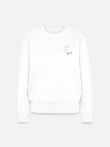 Blumenmond - Frauen Premium Bio Pullover - Weiß