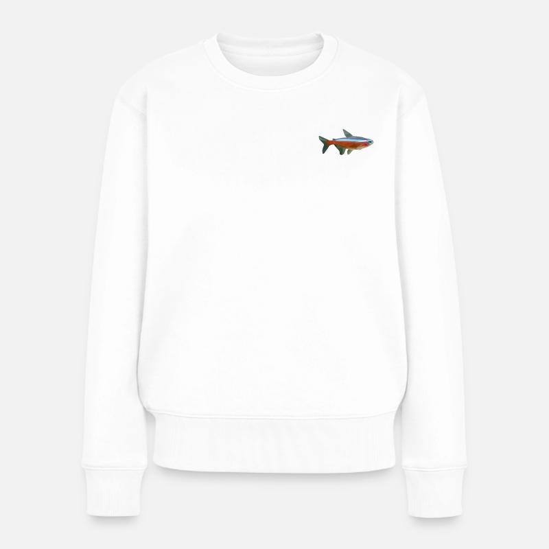 Roter Neon - Frauen Premium Bio Pullover - Weiß