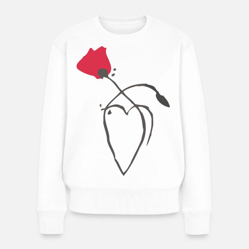 coquelicot et coeur - Pull Premium bio Femme - blanc