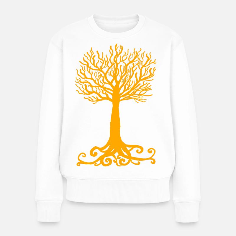 arbre jaune - Pull Premium bio Femme - blanc