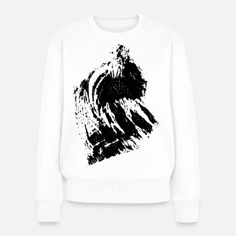 Murale Montagnes - Pull Premium bio Femme - blanc