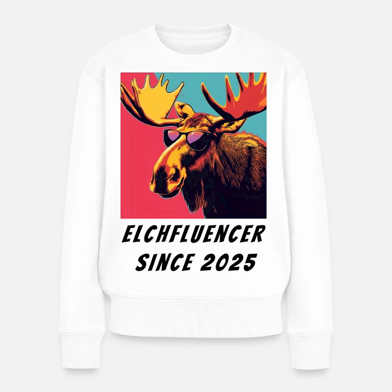 Emil - Elchfluencer since 2025 - Frauen Premium Bio Pullover - Weiß