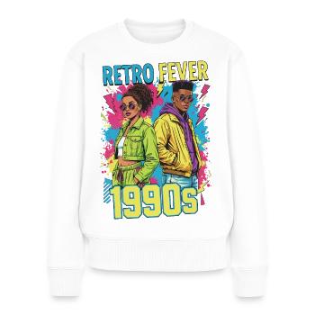 90s 90er Jahre Musik Bunt Party Karneval Kostüm - Frauen Premium Bio Pullover - Weiß - Vorne - Julia (174cm)