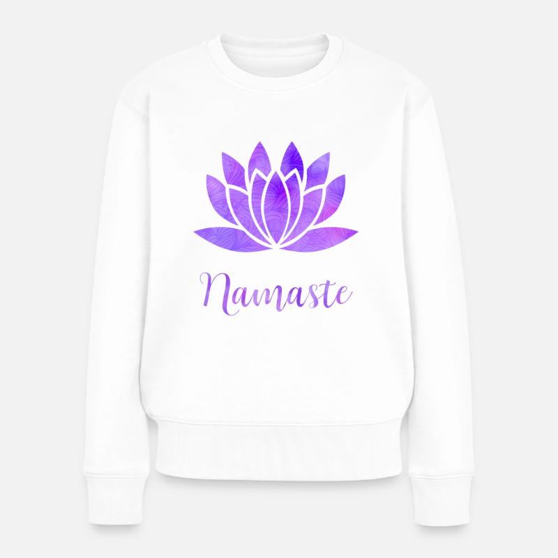 Namaste - Frauen Premium Bio Pullover - Weiß
