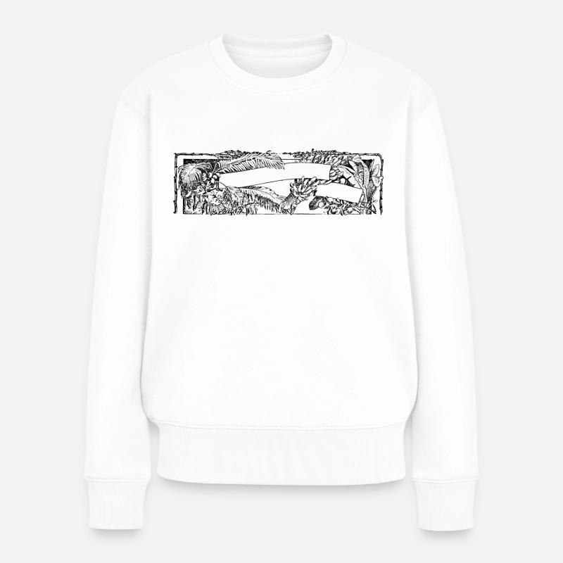 flower-banner-chrissi - Frauen Premium Bio Pullover - Weiß