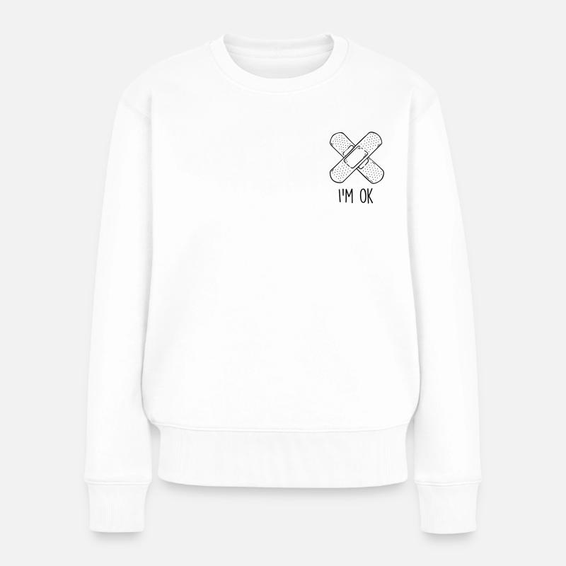 Pflaster - Frauen Premium Bio Pullover - Weiß