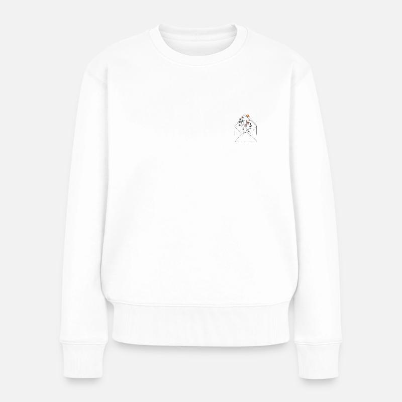 Blumengrüße² - Frauen Premium Bio Pullover - Weiß