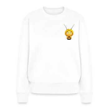 Biene Maja Herz Klatschmohnwiese - Frauen Premium Bio Pullover - Weiß - Vorne - Julia (174cm)