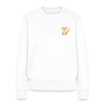 Fox geometrisch farbig - Frauen Premium Bio Pullover - Weiß - Vorne - Julia (174cm)