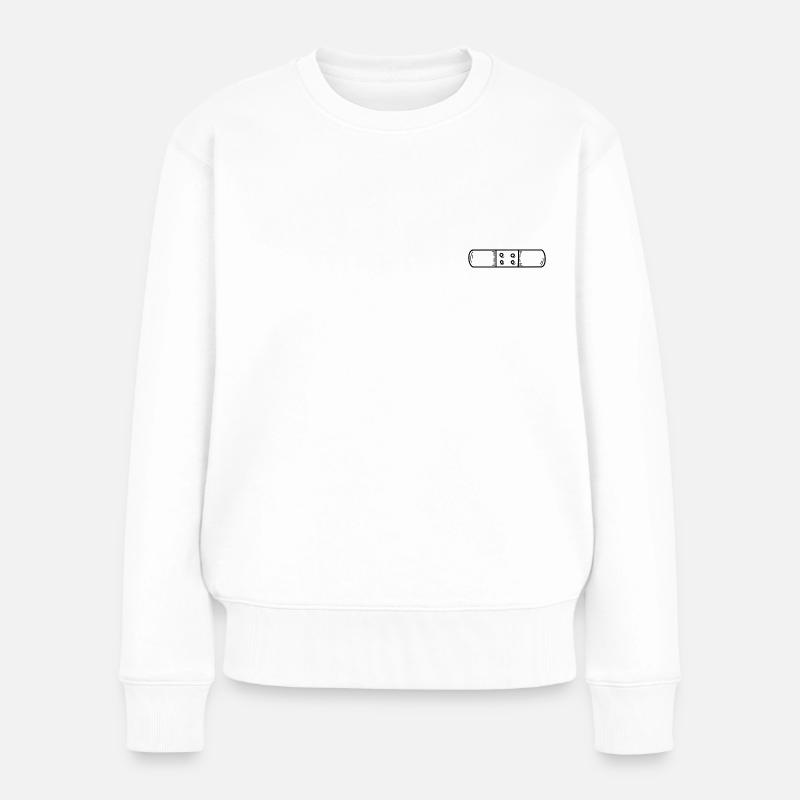 Pflaster minimalistisch - Frauen Premium Bio Pullover - Weiß