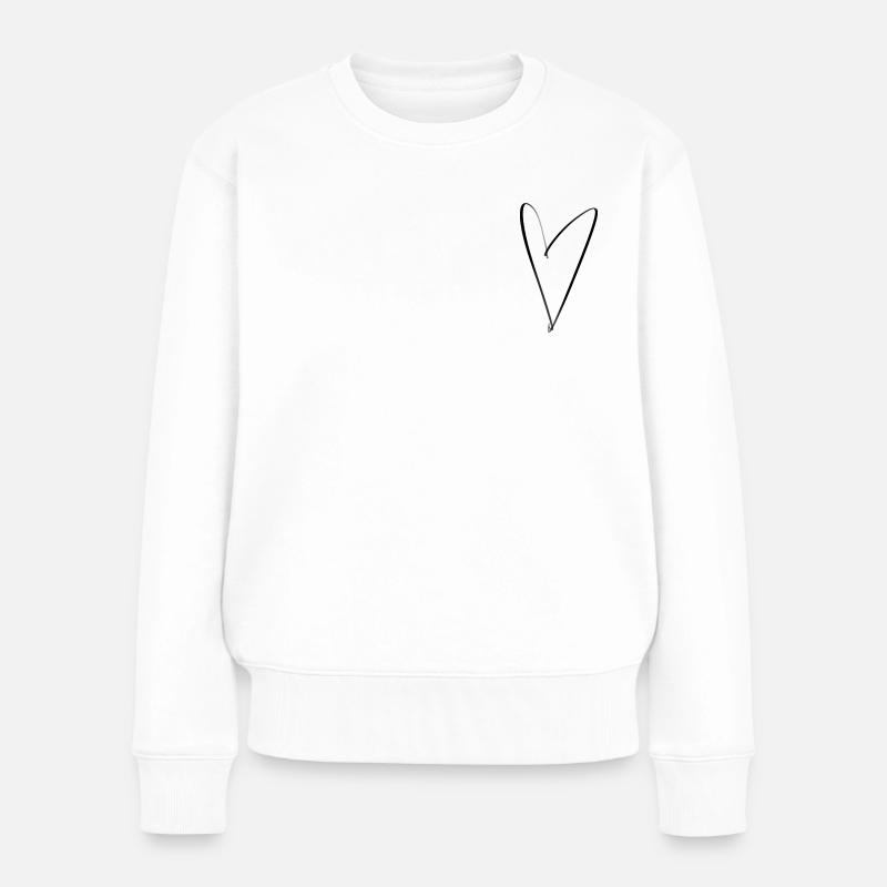 Coeur - Pull Premium bio Femme - blanc