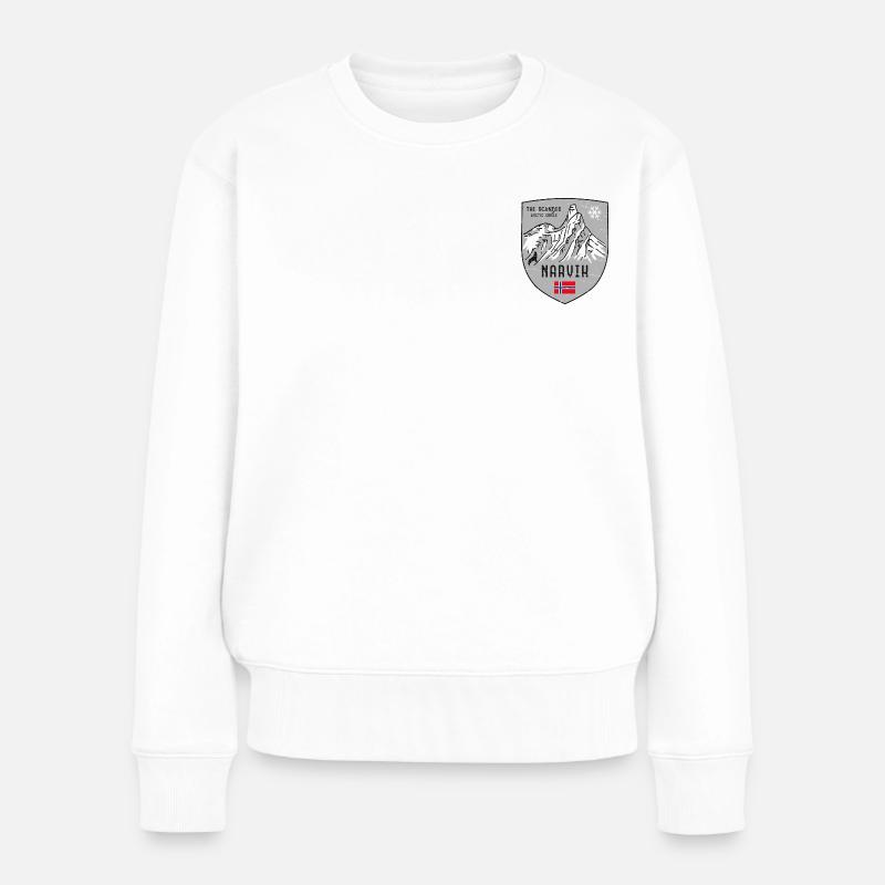 Narvik Stetind Norwegen Wappen - Frauen Premium Bio Pullover - Weiß