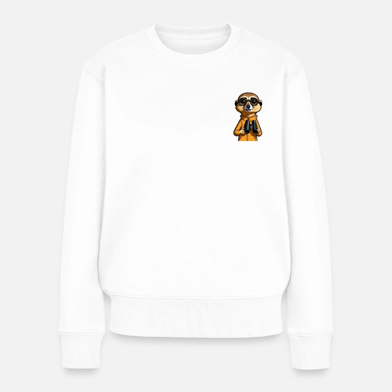 Entdecker Meerkatze - Frauen Premium Bio Pullover - Weiß