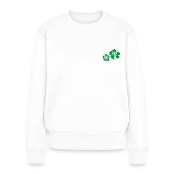 Grüner Hibiskus - Frauen Premium Bio Pullover - Weiß - Vorne - Julia (174cm)