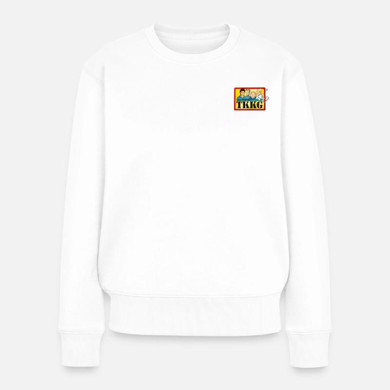 TKKG Logo Ein Fall Für TKKG Brustmotiv - Frauen Premium Bio Pullover - Weiß