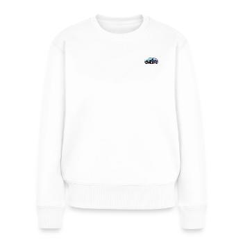 PIXELGOLF Oldtimer - Frauen Premium Bio Pullover - Weiß - Vorne - Julia (174cm)