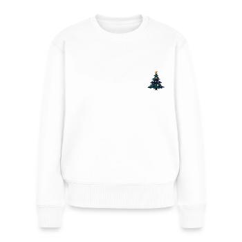 Weihnachtsbaum - Frauen Premium Bio Pullover - Weiß - Vorne - Julia (174cm)