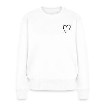 Schwarzes Herz - Frauen Premium Bio Pullover - Weiß - Vorne - Julia (174cm)