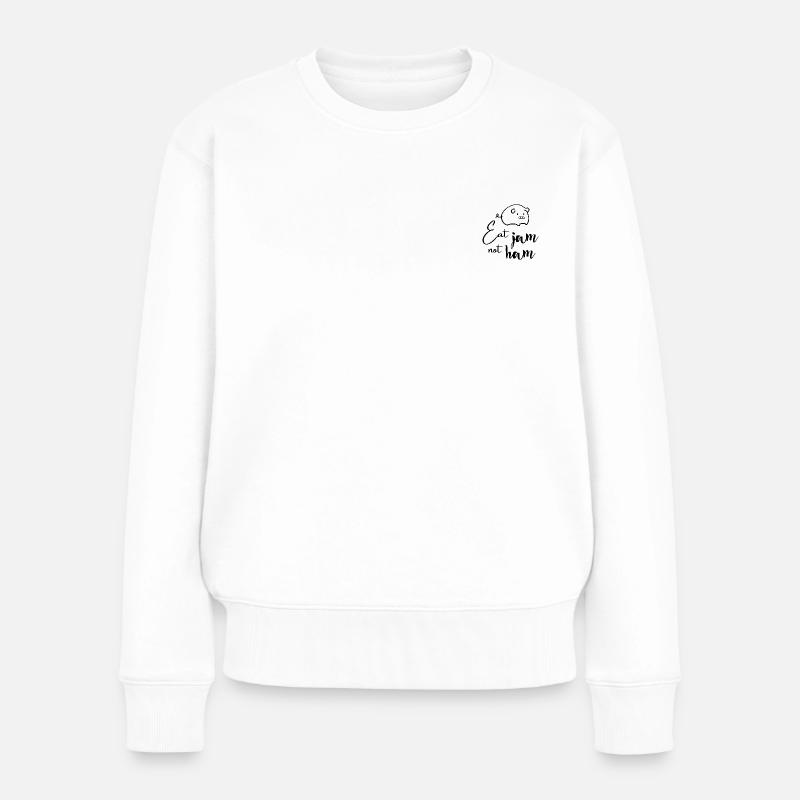 Mangez de la confiture, pas du jambon - Pull Premium bio Femme - blanc