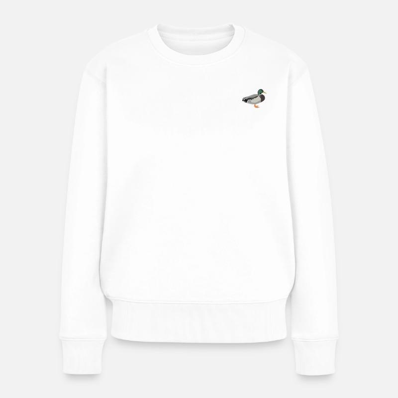Stockente - Frauen Premium Bio Pullover - Weiß