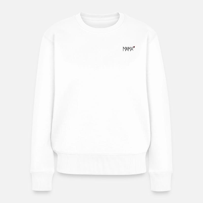 Mama schwarz - Frauen Premium Bio Pullover - Weiß