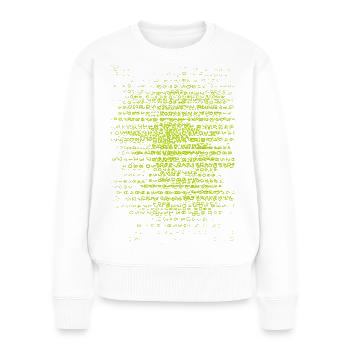 Neon Text-Streifen Muster - Frauen Premium Bio Pullover - Weiß - Vorne - Julia (174cm)