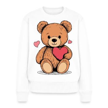 Love Bear - Women's Premium Organic Jumper - white - Front - Julia (174cm)