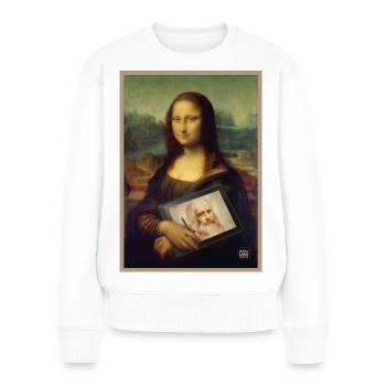 Mona Lisa Tablet Skizzen-Mashup - Frauen Premium Bio Pullover - Weiß - Vorne - Julia (174cm)