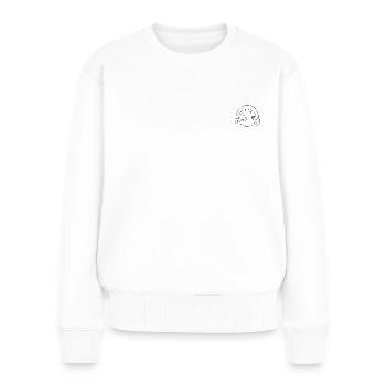 minimalistischer Walkman - Frauen Premium Bio Pullover - Weiß - Vorne - Julia (174cm)