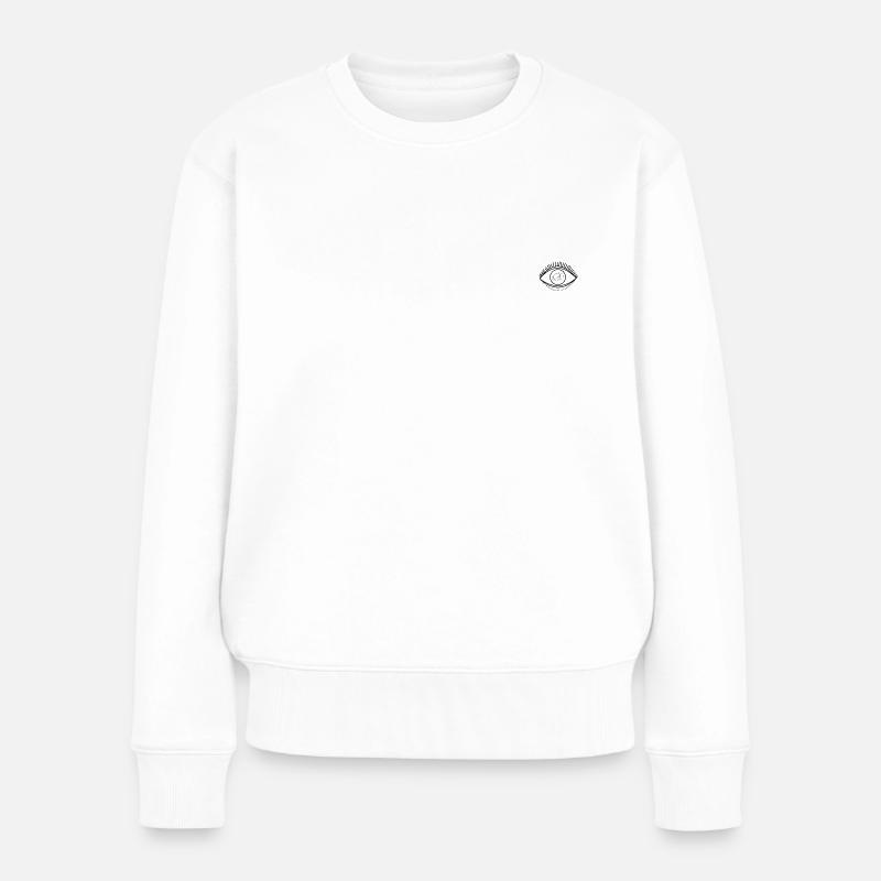 Auge Planeten Sterne - Frauen Premium Bio Pullover - Weiß