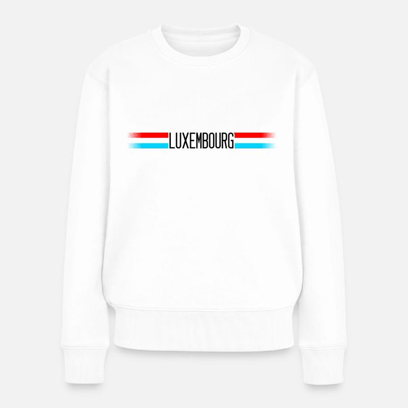 Luxembourg Drapeau / bannière 005 conceptions rondes - Pull Premium bio Femme - blanc