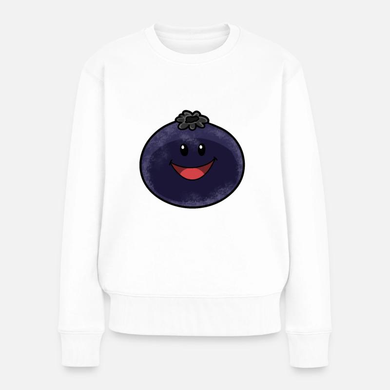Blaubeere Blaubeeren Vegan Vegetarisch Beere Obst - Frauen Premium Bio Pullover - Weiß