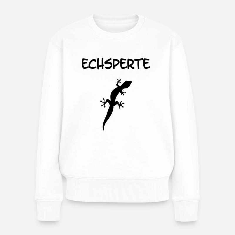 Echsperte für Gecko Eidechsen Echsen Reptilien - Frauen Premium Bio Pullover - Weiß