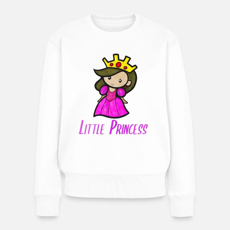Pink Little Princess - Frauen Premium Bio Pullover - Weiß