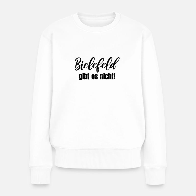 Bielefeld gibt es nicht! - Frauen Premium Bio Pullover - Weiß