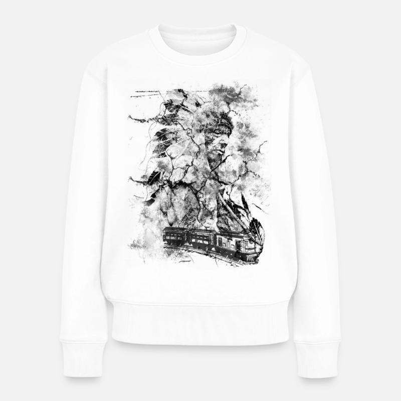 Amarican India Indianer - Frauen Premium Bio Pullover - Weiß