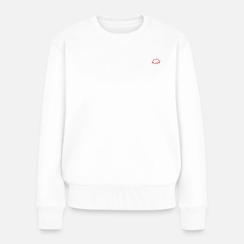 Swiss Outlined Map - Women's Premium Organic Jumper - white