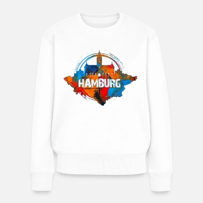 Couleur Hambourg - Pull Premium bio Femme - blanc