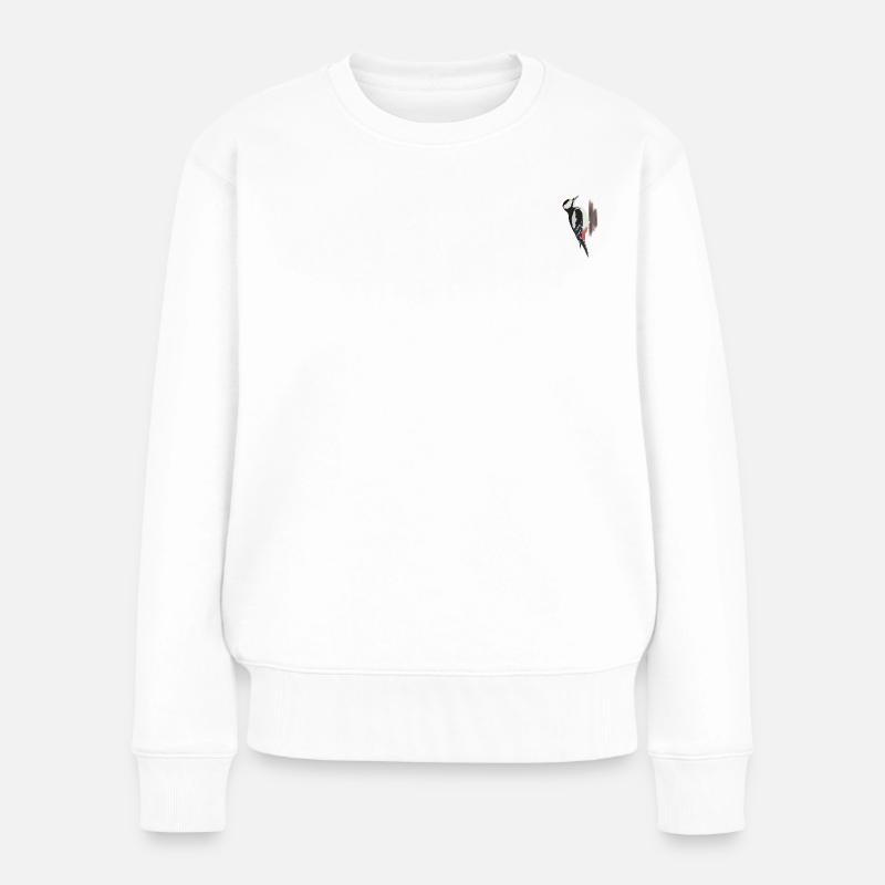 Buntspecht - Frauen Premium Bio Pullover - Weiß