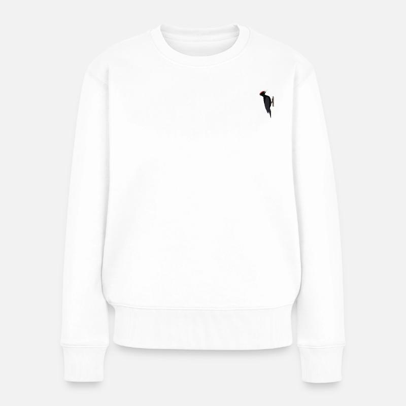Schwarzspecht - Frauen Premium Bio Pullover - Weiß