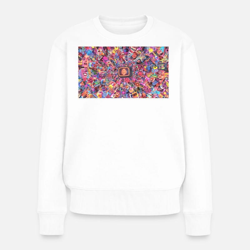 Bitcoin Bazooka – PopArt 4 - Frauen Premium Bio Pullover - Weiß
