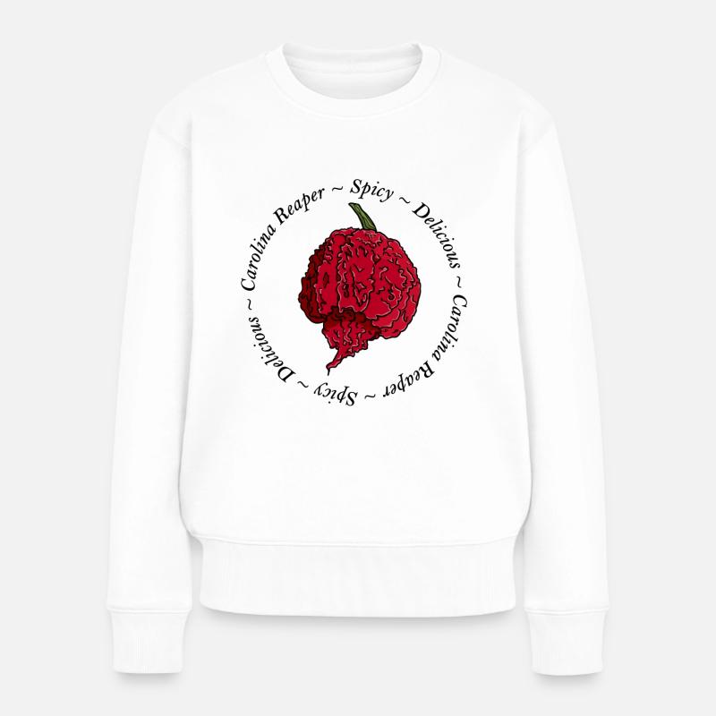 Carolina Reaper Chili Chilli Pepper Spicy Scharf - Frauen Premium Bio Pullover - Weiß