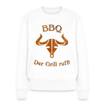 BBQ - Frauen Premium Bio Pullover - Weiß - Vorne - Julia (174cm)