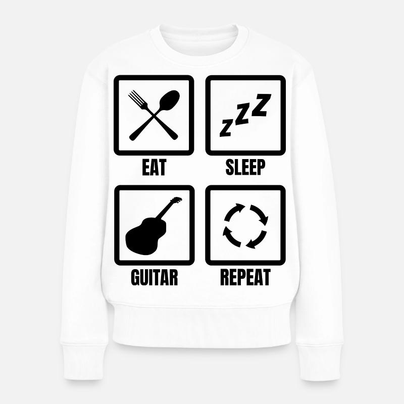 Gitarristen Routine - Frauen Premium Bio Pullover - Weiß