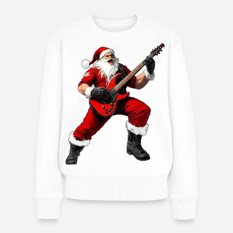 Gitarristen Weihnachten - Frauen Premium Bio Pullover - Weiß